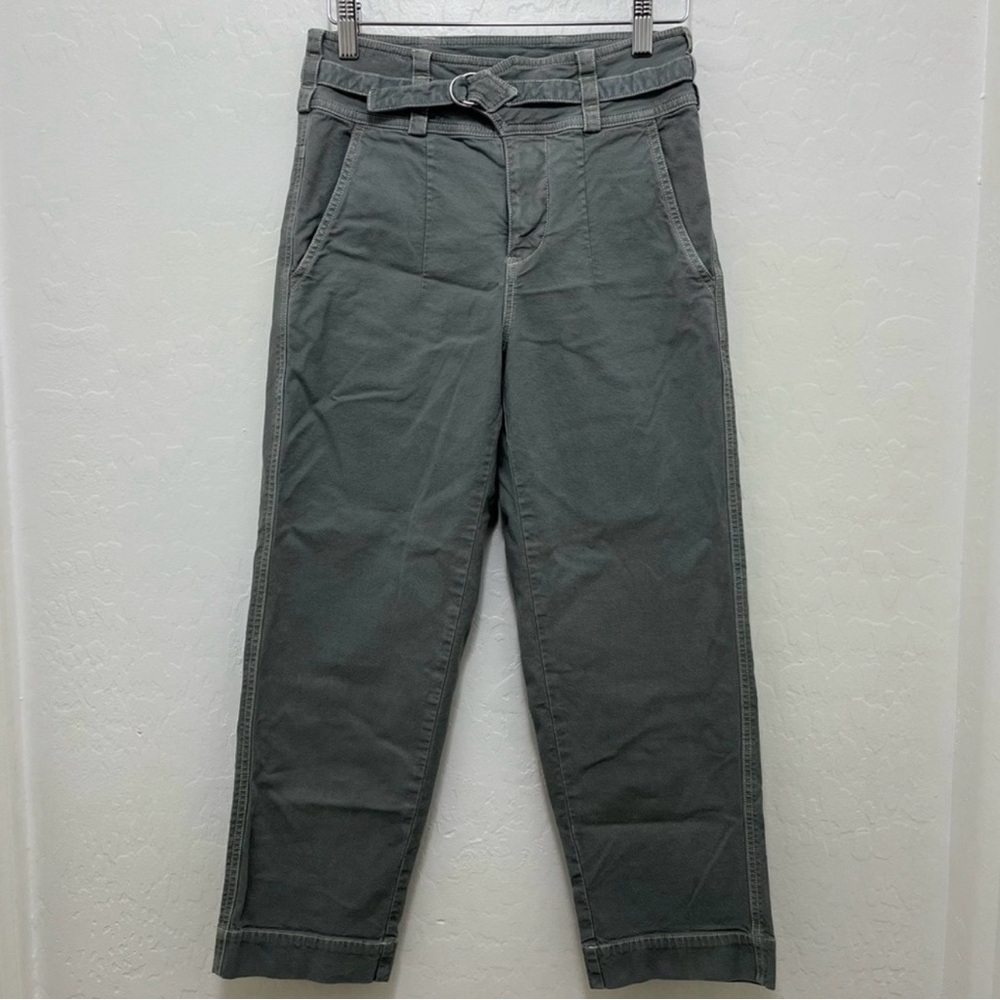 Anthropologie Sage Green Straight Leg Relaxed Fit Pants